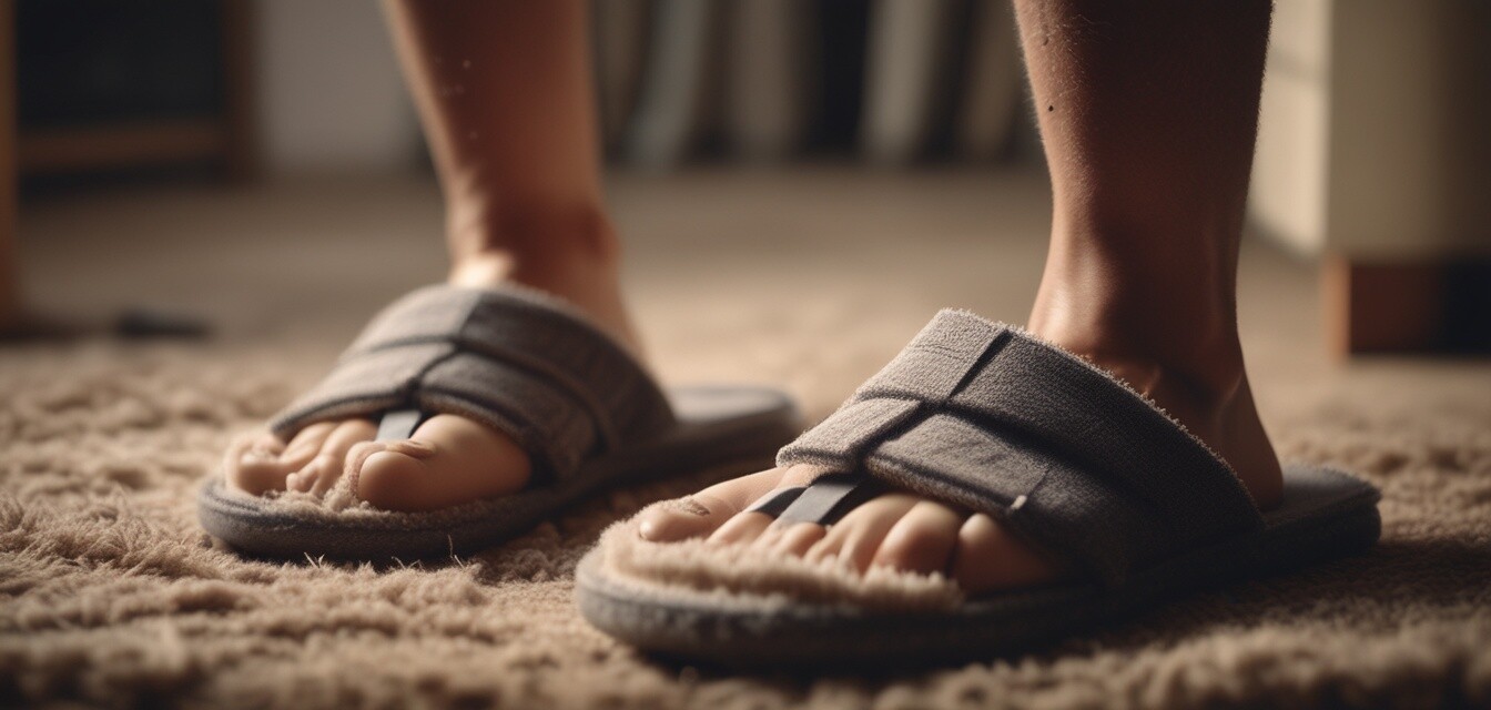 Cleaning men's slippers
