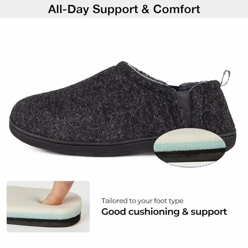 Comfortable slipper with cushioning support for all-day wear.