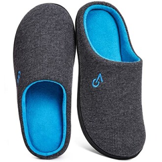 VeraCosy Men's Two-Tone Memory Foam House Slippers