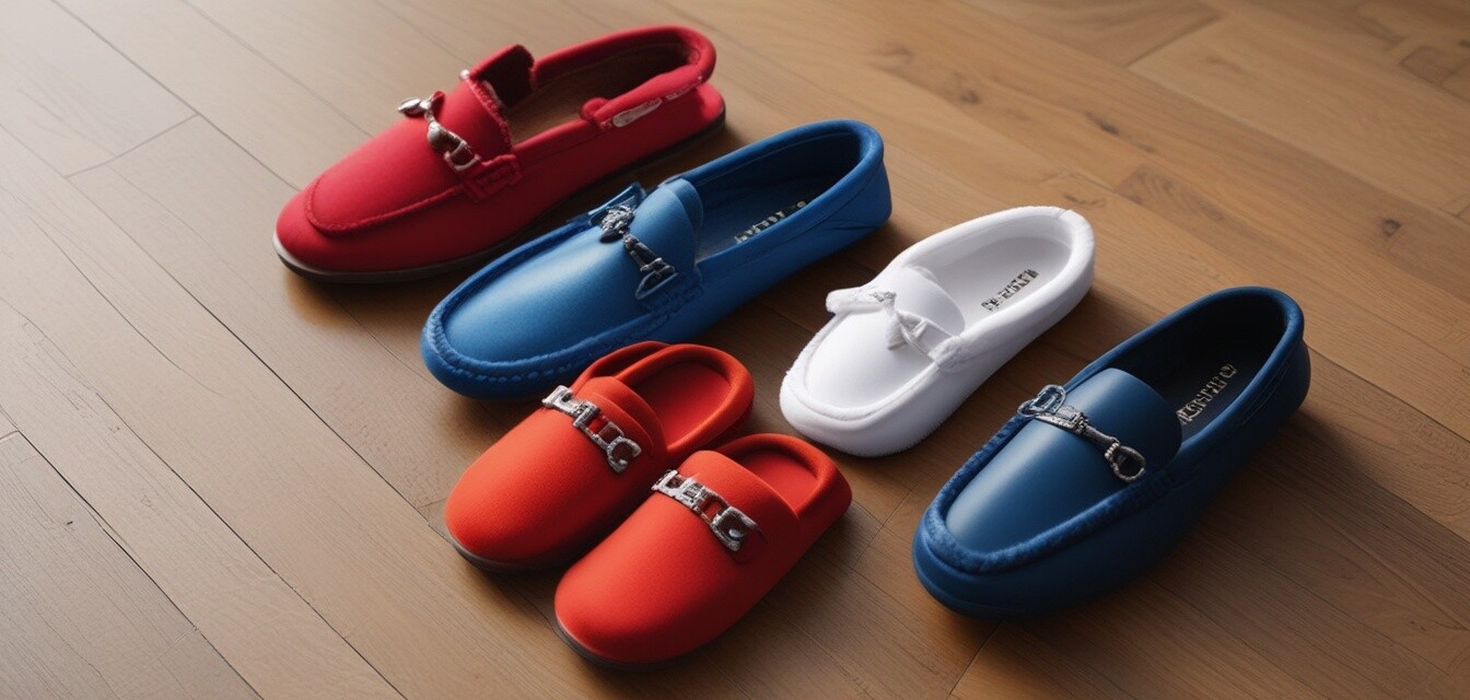 Luxury slippers display