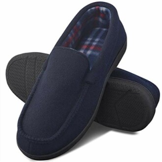 DL Men's Memory Foam Moccasin Slippers