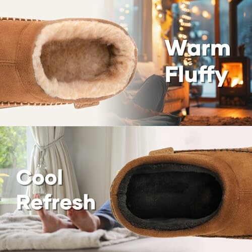 Versatile slippers for warm and cool settings.